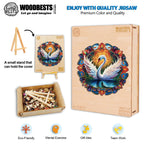 Whimsical Wooden Jigsaw Puzzle-Beautiful Swan 1