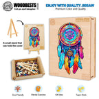 Launiges Holzpuzzle - Mandala Traumfänger