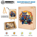 Whimsical Wooden Jigsaw Puzzle- Owl Family