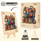 Whimsical Wooden Jigsaw Puzzle- Owl Castle