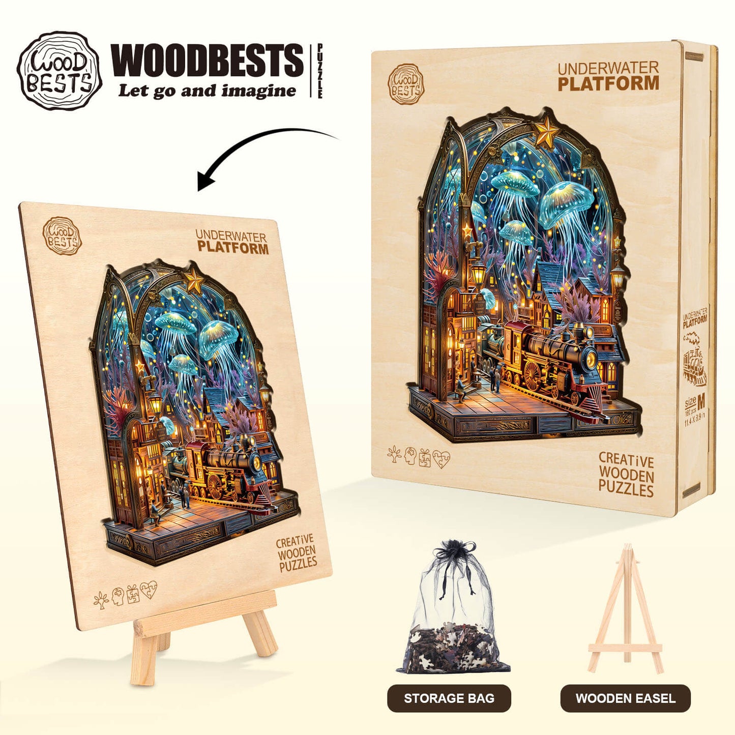 Launiges Holzpuzzle - Unterwasserplattform