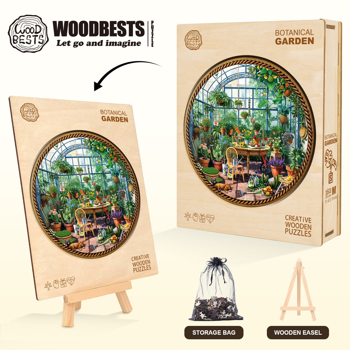 Ausgefallenes Holzpuzzle – Botanischer Garten