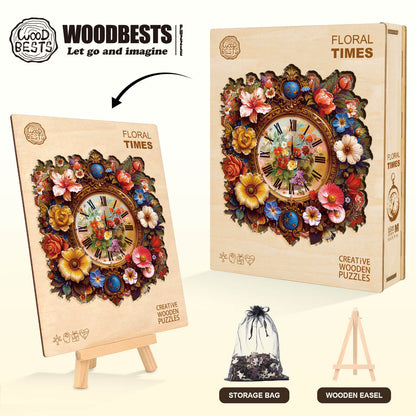 Verträumtes Holzpuzzle - Blumenzeiten