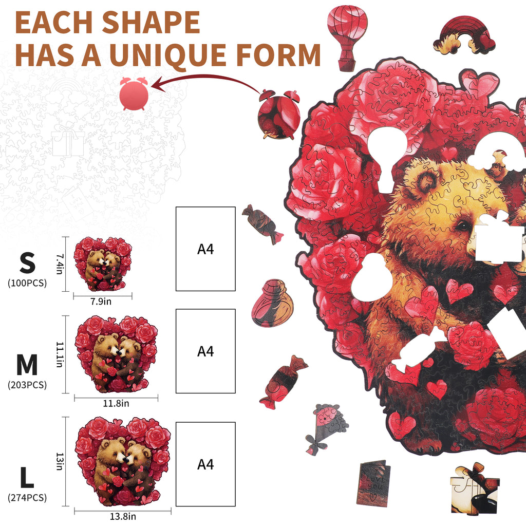Whimsical Wooden Jigsaw Puzzle- Eternal Embrace