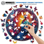 Whimsical Wooden Jigsaw Puzzle-Beautiful parrot