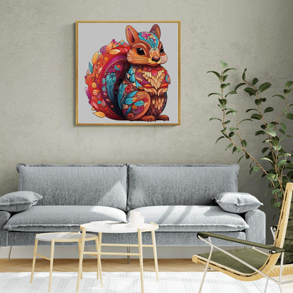 Whimsical Wooden Jigsaw Puzzle-Playful Squirrel