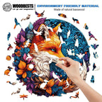 Whimsical Wooden Jigsaw Puzzle-Mysterious Fox