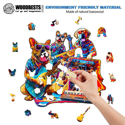 Verspieltes Holzpuzzle – Hunde-Band