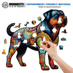Whimsical Wooden Jigsaw Puzzle- Rottweiler 1