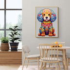Whimsical Wooden Jigsaw Puzzle-cute poodle