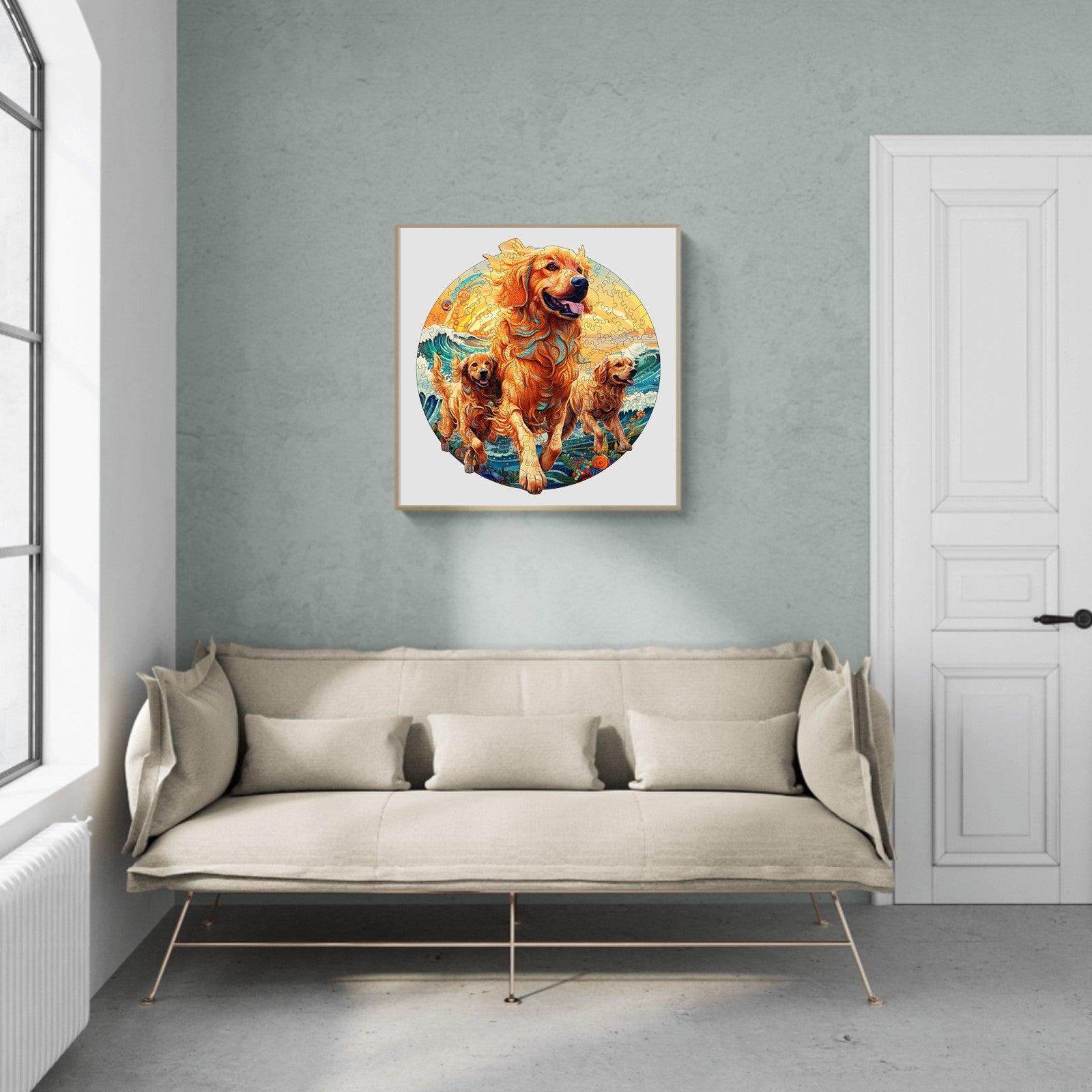 Launiges Holzpuzzle – Strand Golden Family