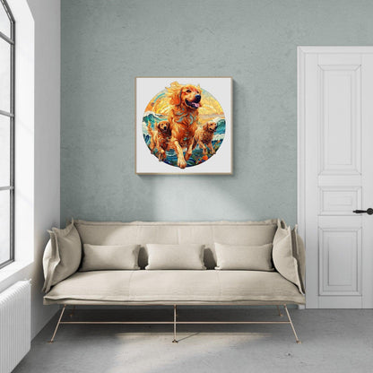 Launiges Holzpuzzle – Strand Golden Family