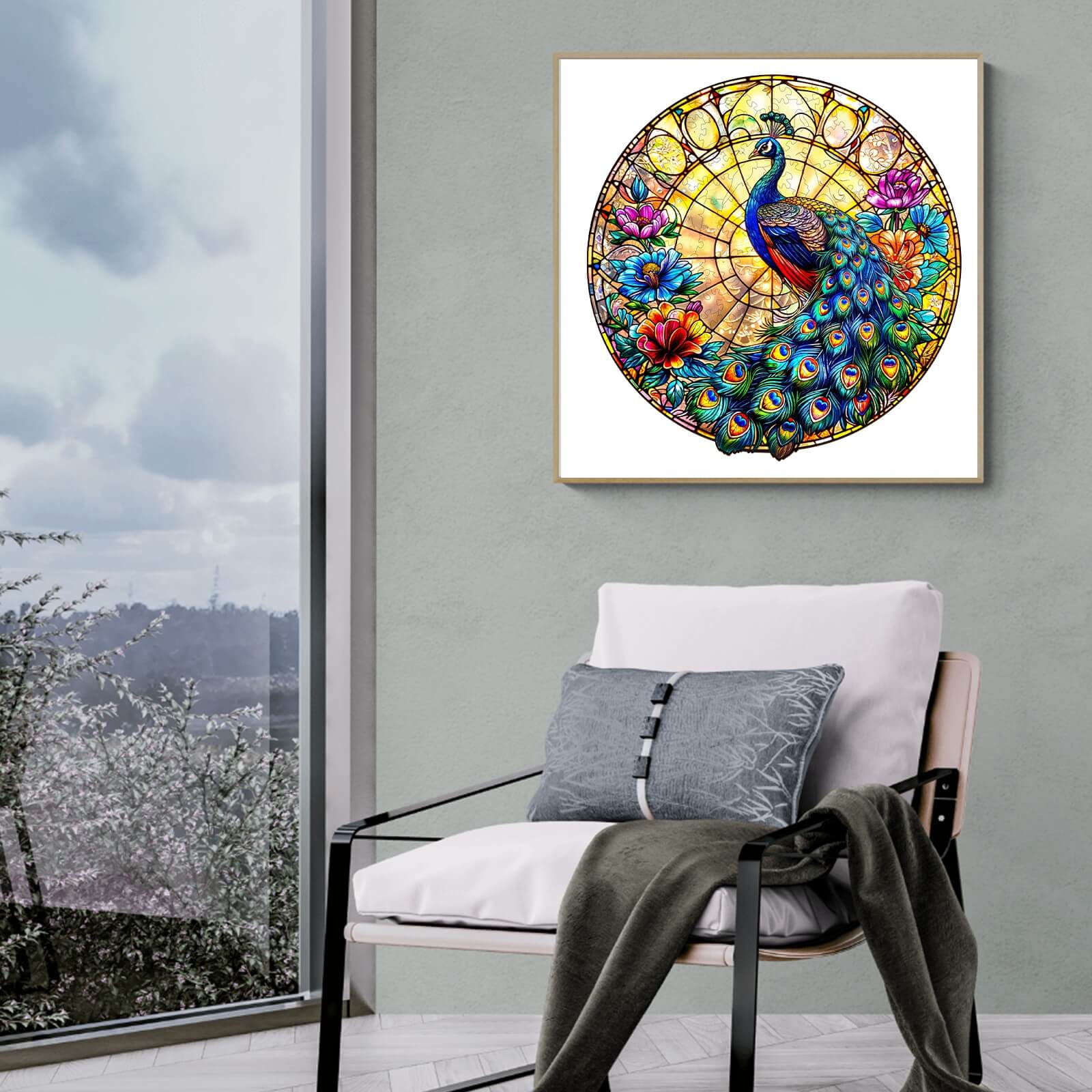 Whimsical Wooden Jigsaw Puzzle- Peacock King