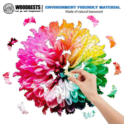 Whimsical Wooden Jigsaw Puzzle-BLOOMING FLOWERS