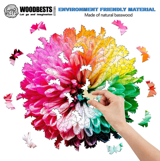 Whimsical Wooden Jigsaw Puzzle-BLOOMING FLOWERS