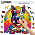 Whimsical Wooden Jigsaw Puzzle-German Shepherd 3