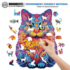 Whimsical Wooden Jigsaw Puzzle-British shorthair