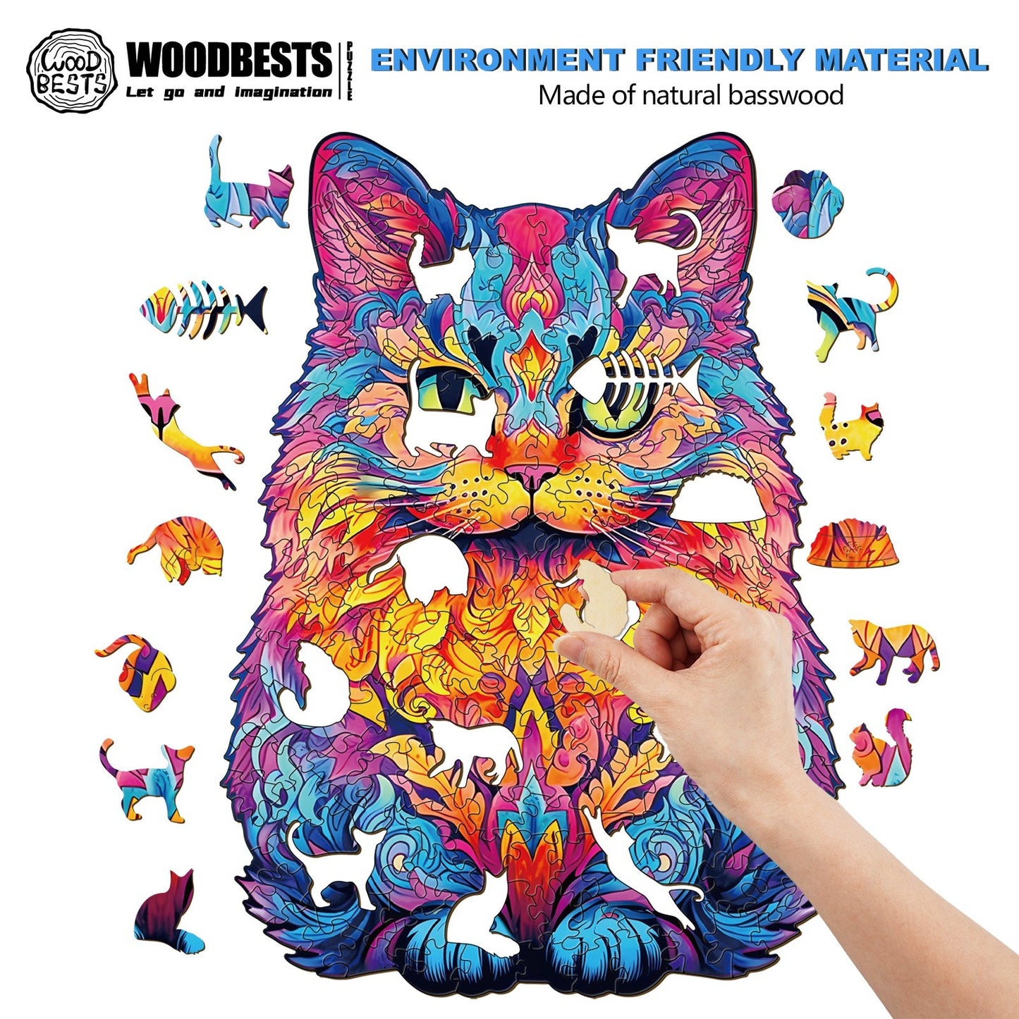 Whimsical Wooden Jigsaw Puzzle-British shorthair