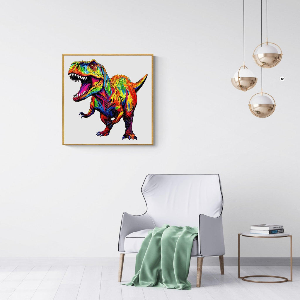Whimsical Wooden Jigsaw Puzzle- Roaring Tyrannosaurus