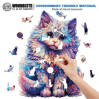 Whimsical Wooden Jigsaw Puzzle- Cute Ragdoll Cat