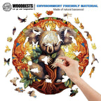 Whimsical Wooden Jigsaw Puzzle-mandala koala
