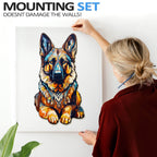 Whimsical Wooden Jigsaw Puzzle-German Shepherd