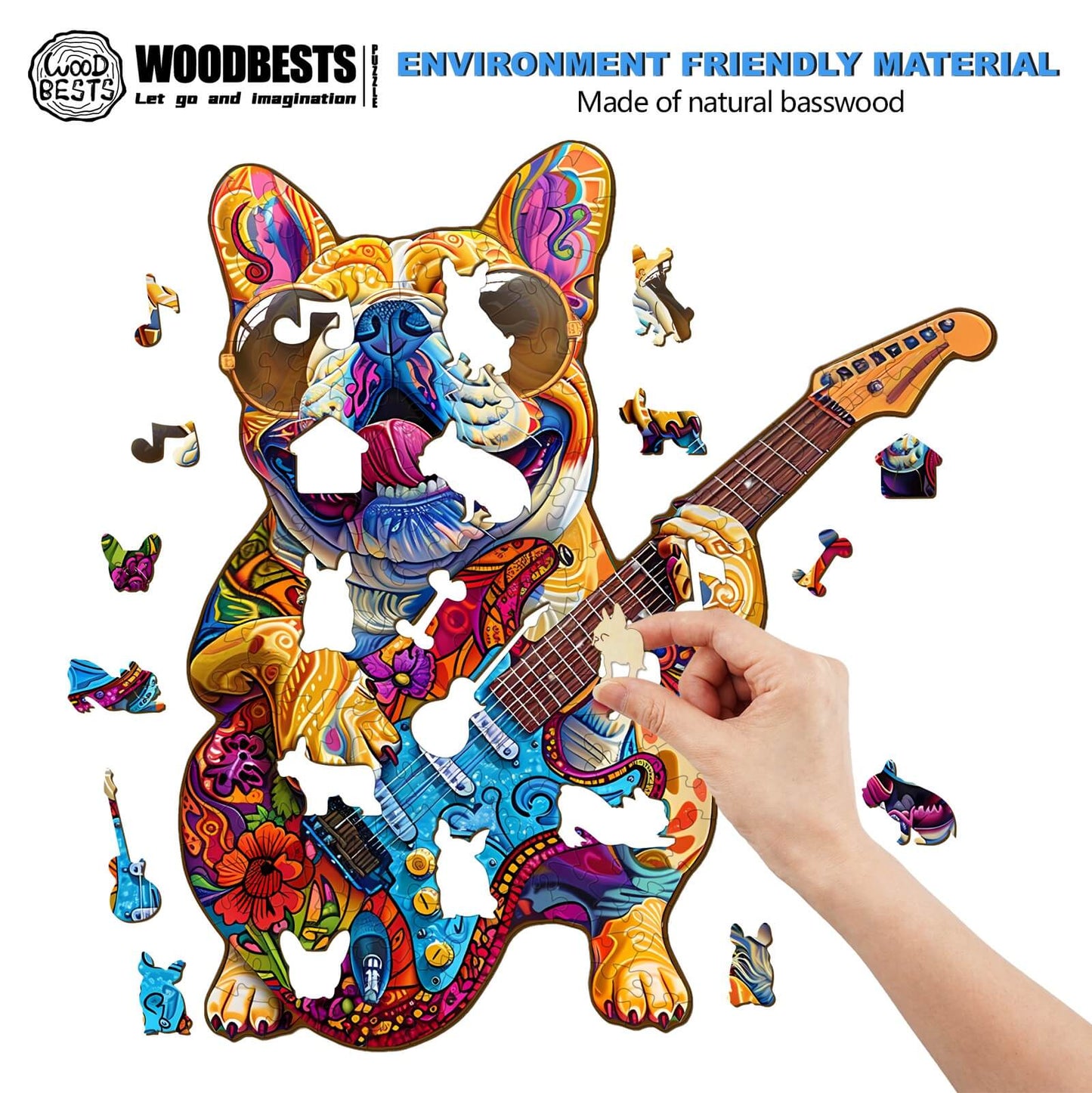 Ausgefallenes Holzpuzzle – Rock Dog