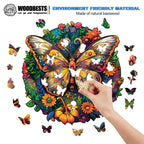Whimsical Wooden Jigsaw Puzzle- Ancient butterfly 2