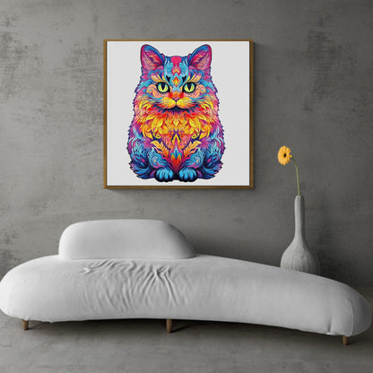 Whimsical Wooden Jigsaw Puzzle-British shorthair