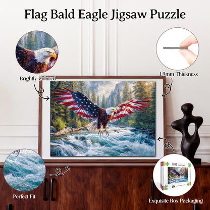 Flag Bald Eagle 2 - 1000-Piece Cardboard Jigsaw Puzzle