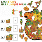 Whimsical Wooden Jigsaw Puzzle-  Mandala Pumpkin
