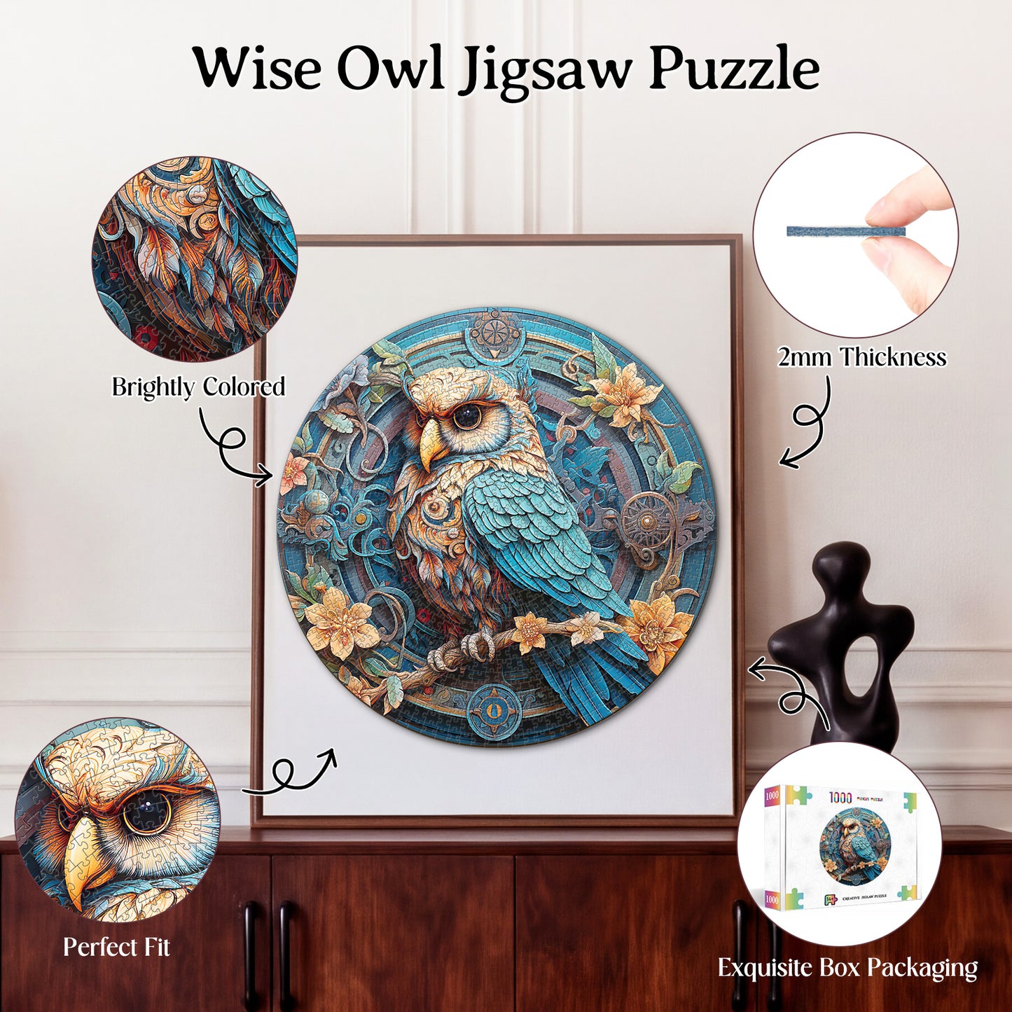 Wise Owl 1000-Piece Cardboard Jigsaw Puzzle