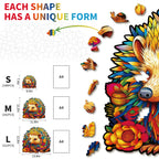 Whimsical Wooden Jigsaw Puzzle- Smart Hedgehog