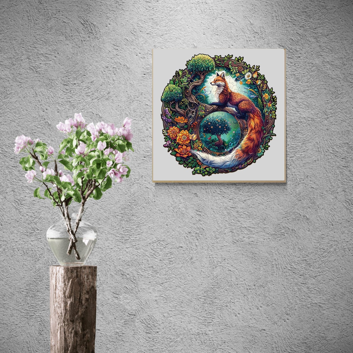 Verträumtes Holzpuzzle-Yin-Yang-Fuchs-1