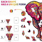 Whimsical Wooden Jigsaw Puzzle- Mandala Elephant
