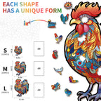 Whimsical Wooden Jigsaw Puzzle- Majestic Cock