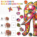 Whimsical Wooden Jigsaw Puzzle- Flower Elephant