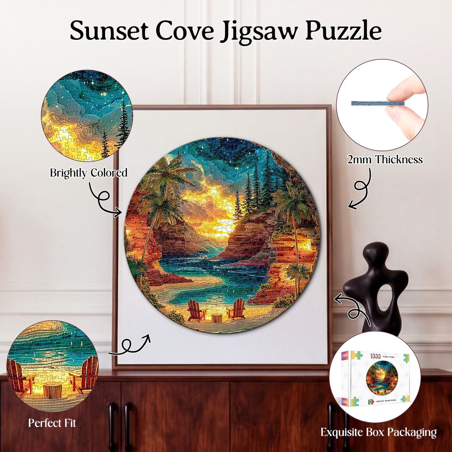 Sunset Cove 1000-Piece Cardboard Jigsaw Puzzle