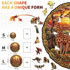 Whimsical Wooden Jigsaw Puzzle- The Giraffe Family