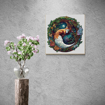 Verspieltes Holzpuzzle-Yin Yang Fuchs-2