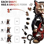 Whimsical Wooden Jigsaw Puzzle- Rock Cat