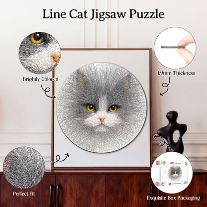 Line Cat 1000-Piece Cardboard Jigsaw Puzzle