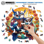 Whimsical Wooden Jigsaw Puzzle- Owl Family
