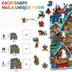 Whimsical Wooden Jigsaw Puzzle-  Christmas Grocery Store