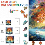 Whimsical Wooden Jigsaw Puzzle-  Twilight Divine Tree