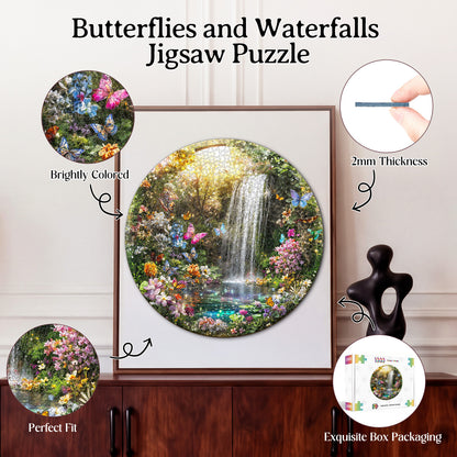 Butterflies and Waterfalls 1000-Piece Cardboard Jigsaw Puzzle