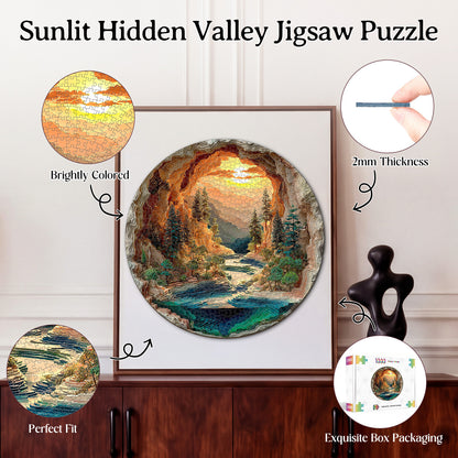 Sunlit Hidden Valley 1000-Piece Cardboard Jigsaw Puzzle