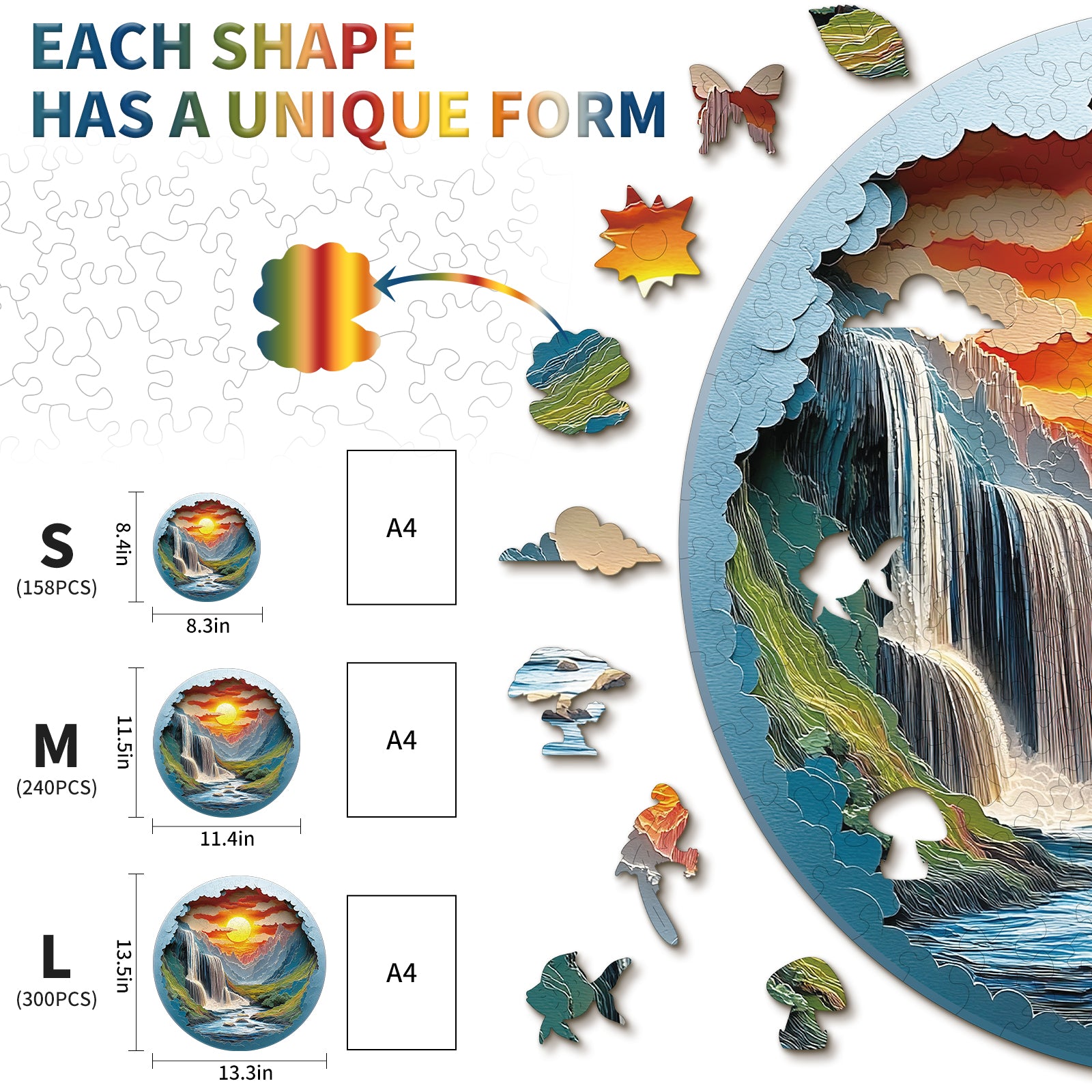 Whimsical Wooden Jigsaw Puzzle- Beautiful Gorge