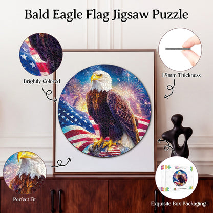 Bald Eagle Flag 1000-Piece Cardboard Jigsaw Puzzle