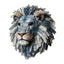 Whimsical Wooden Jigsaw Puzzle-Denim fabric lion